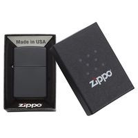 Комплект Zippo Запальничка 218 CLASSIC black matte + Бензин + Кремені в подарунок
