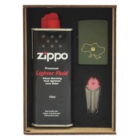 Подарунковий набір Zippo Зажигалка 221 Ukraine + Коробка + Бензин 3141 + Кремни 240