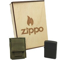 Подарунковий набір Zippo Зажигалка 218 CLASSIC + Коробка + Чохол на пояс pz08ol олива